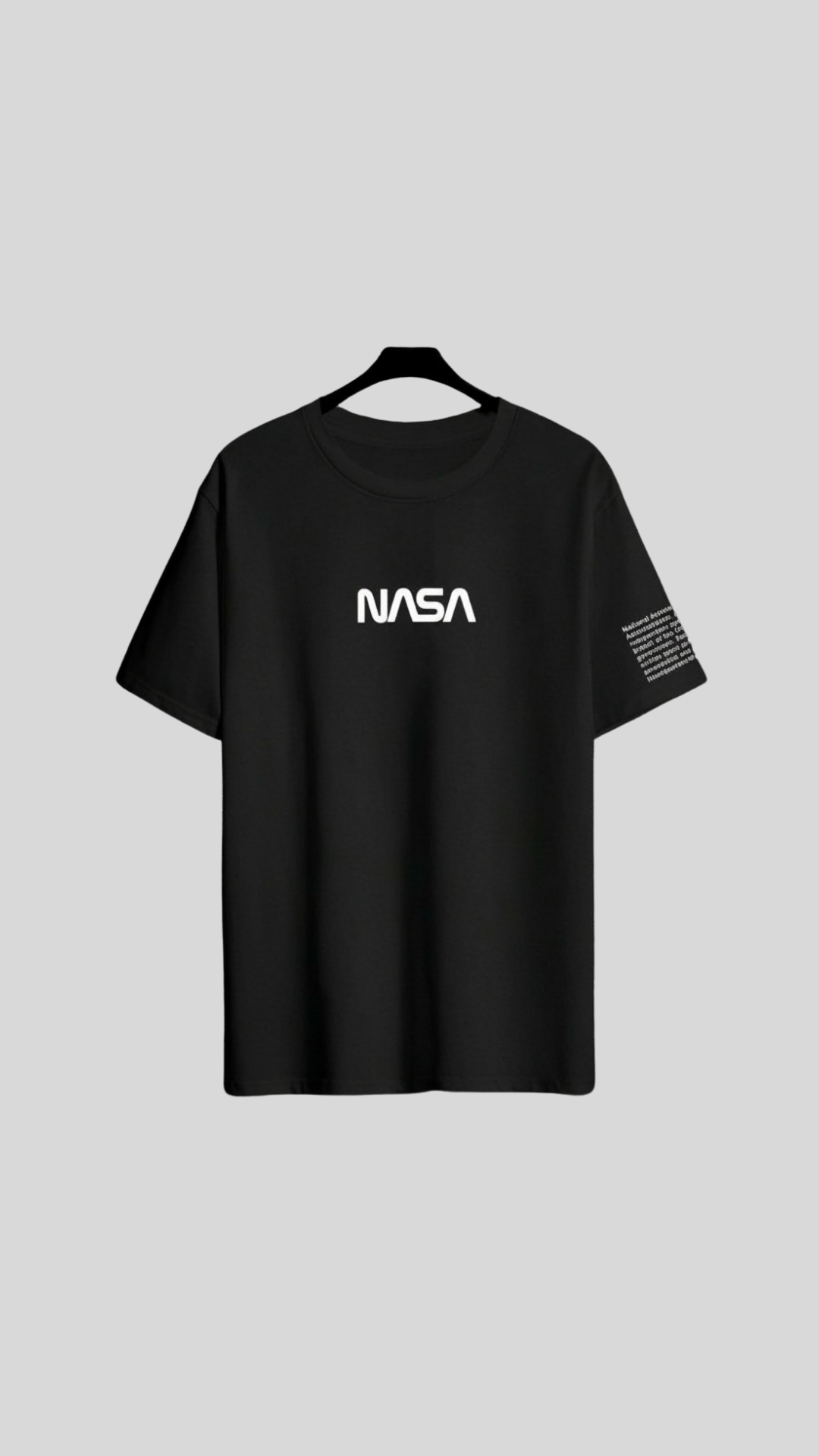 T-shirt Noir Graphique NASA